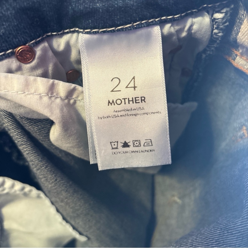 Mother Women's High Waisted Looker Ankle Fray Not Rough Enough Jeans 24 - Picture 5 of 5